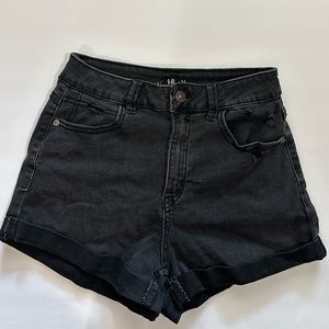 Grayish Black Denim Shorts
